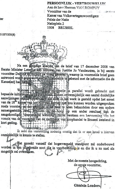 NOTALONDERS La note Londers/De nota Londers: le début de la fin de Leterme I - het begin van het einde van Leterme I