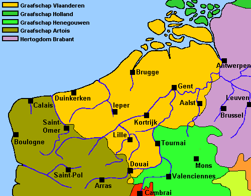 het graafschap Vlaanderen - le comté des Flandres, bron-source: http://www.liebaart.org