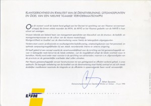 juni 1990: de "Vlaamse" executieve kondigt de oprichting van "De Lijn" aan - juin 1990: la fondation du "Lijn" est annoncée par l'éxécutif "flamand"