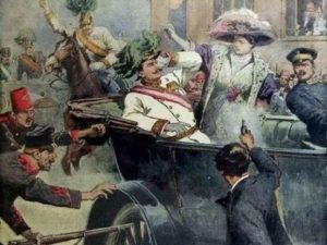 Gavrilo Princip pleegt zijn moordaanslag in Sarajevo op 28 juni 1914 - Gavrilo Princip commet son assassinat à Sarajevo le 28 juin 1914