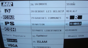 Brussels computerscherm bij de verkiezingen van 25 mei 2014 zonder terugkeermogelijkheid. - Ecran d'ordinateur bruxellois lors des élections du 25 mai 2014 sans option de retour