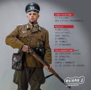 Francken afgebeeld als Duitse soldaat tijdens WO II - Francken déguisé comme soldat allemand de la deuxième guerre mondiale (Ecolo J)