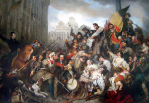 Schilderij van Gustaaf Wappers over de Belgische Revolutie - Peinture de Gustave Wappers sur la Révolution belge (1835); Koninklijke Musea van Schone Kunsten van België; Musées royaux des Beaux-Arts de Belgique; Bron: Wikipedia